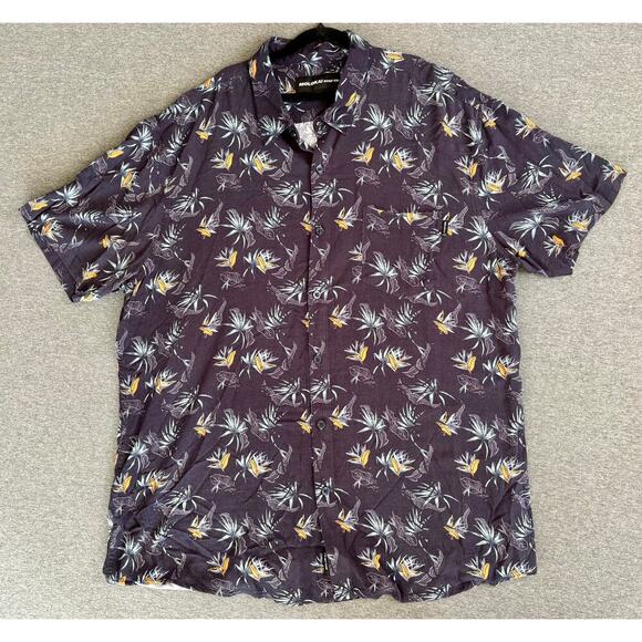 Molokai Surf Co. Other - Molokai Surf Co | Men's Navy Blue Botanical Button Down Short Sleeve Shirt | XXL